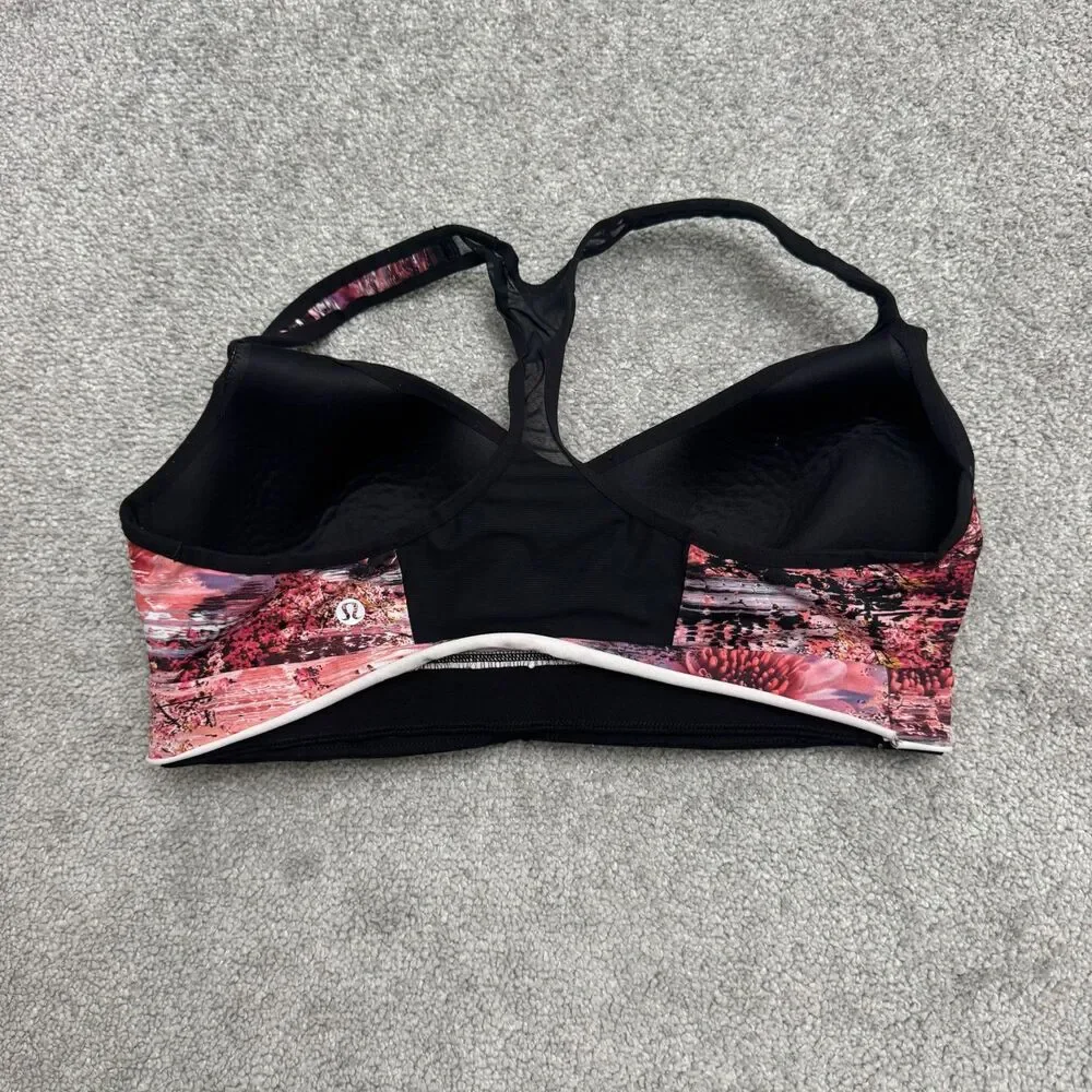 Lululemon Energy Blooming Pixie Abstract Padded Sports Bra Womens 8 Racerback